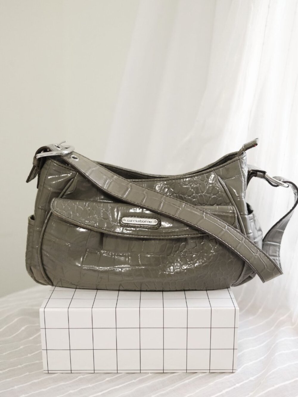 Liz Claiborne faux-crocodile shoulder bag
